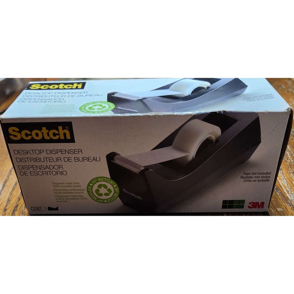 Scotch Desktop Dispenser C-38 Black Weighted Base 100% Recycled Plastic 3M